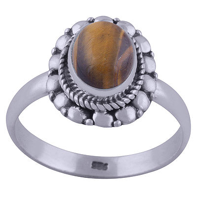 Tiger's Eye 925 Sterling Silver Ring - R3402173-34