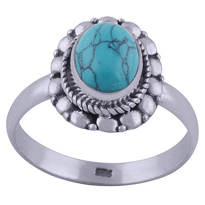 Turquoise 925 Sterling Silver Ring - R3402173-9