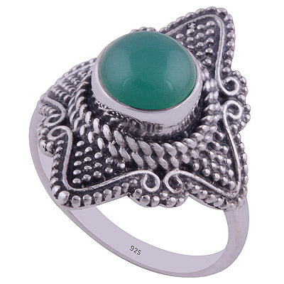 Green Onyx 925 Sterling Silver Ring - R3402233-19