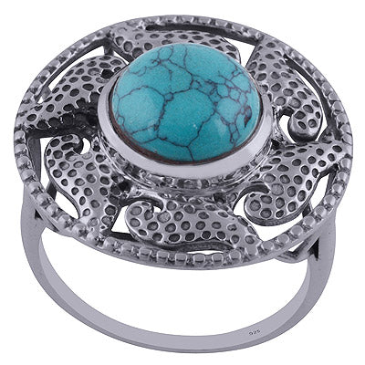 Turquoise 925 Sterling Silver Ring - R3402240-3