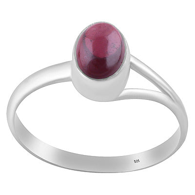Unique One Sided Split Shank Garnet Oval Shape 925 Sterling Solid Silver Ring - R3402243-8