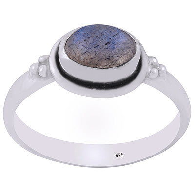 Beautiful Rawa Work Around Labradorite Oval Shape 925 Sterling Solid Silver Ring - R3402245-48