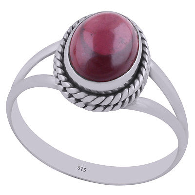 Stunning Wire Work Around Garnet Oval Shape 925 Sterling Solid Silver Ring - R3402263-27