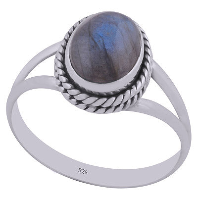Stunning Wire Work Around Labradorite Oval Shape 925 Sterling Solid Silver Ring - R3402263-36