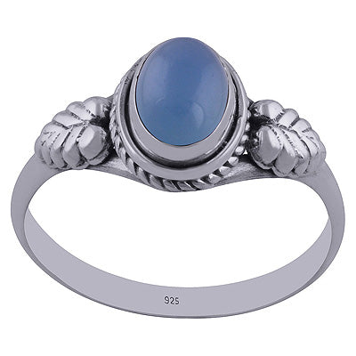 Blue Chalcedony 925 Sterling Silver Ring - R3402281-69