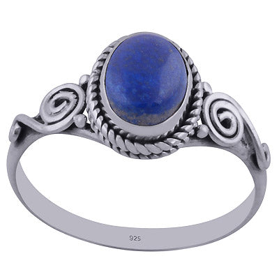 Gorgeous Wire Work Around Lapis Oval Shape 925 Sterling Solid Silver Ring - R3402283-26