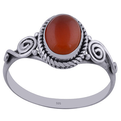 Gorgeous Wire Work Around Carnelian Oval Shape 925 Sterling Solid Silver Ring - R3402283-31