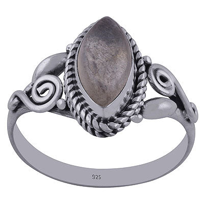 Alluring Wire Coil Work Around Labradorite Marquise Shape 925 Sterling Solid Silver Ring - R3402286-17