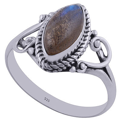 Gorgeous Twisted Wire Work Around Labradorite Marquise Shape 925 Sterling Solid Silver Ring - R3402293-22