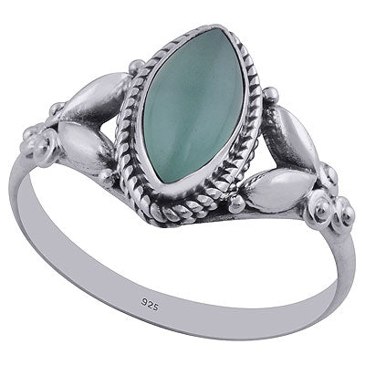 Gorgeous Embossed Work Around Aqua Chalcedony Marquise Shape 925 Sterling Solid Silver Ring - R3402296-35