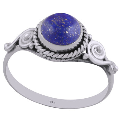 Gorgeous Twisted Wire Work Around Lapis Round Shape 925 Sterling Solid Silver Ring - R3402312-20