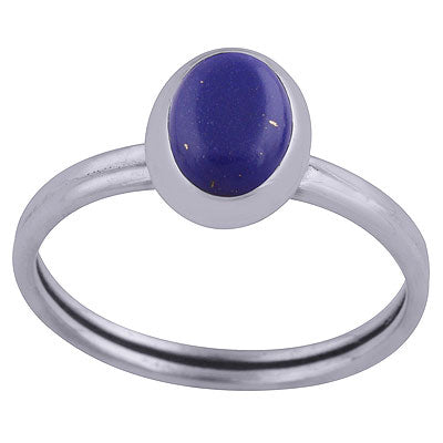 Beautiful Shank Around Lapis Oval Shape 925 Sterling Solid Silver Ring - R3402317-24