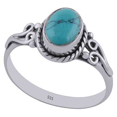 Turquoise 925 Sterling Silver Ring - R3402351-55