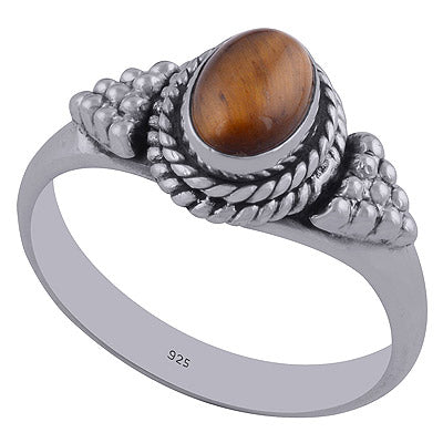 Tiger's Eye 925 Sterling Silver Ring - R3402353-76