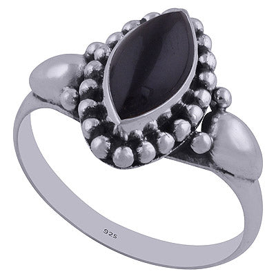 Black Onyx 925 Sterling Silver Ring - R3402363-36
