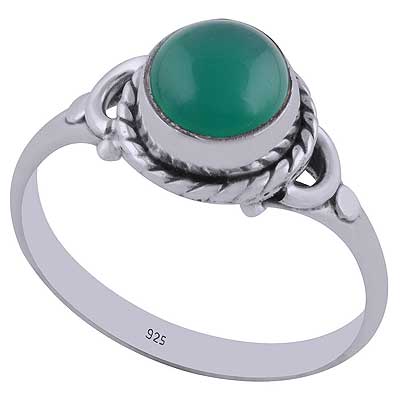 Green Onyx 925 Sterling Silver Ring - R3402364-67