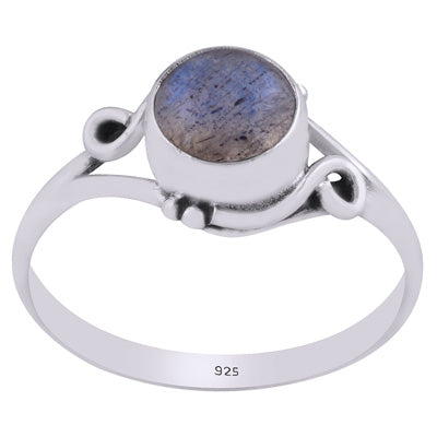 Gorgeous Wire work Around Labradorite Round Shape 925 Sterling Solid Silver Ring - R3402374-19