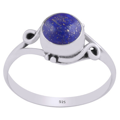 Gorgeous Wire work Around Lapis Round Shape 925 Sterling Solid Silver Ring - R3402374-23