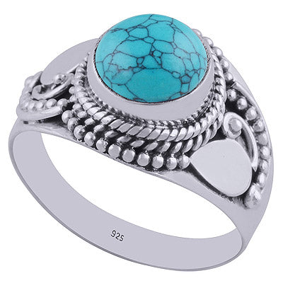 Turquoise 925 Sterling Silver Ring - R3402379-12