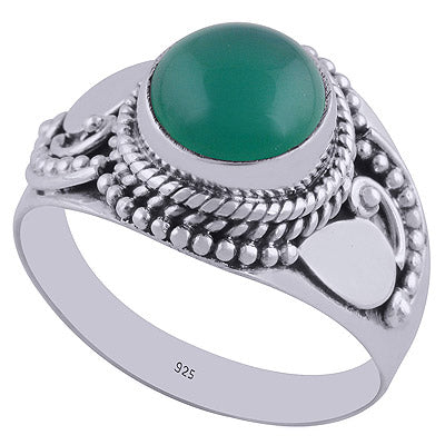 Green Onyx 925 Sterling Silver Ring - R3402379-38