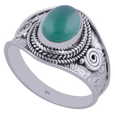 Green Onyx 925 Sterling Silver Ring - R3402380-43