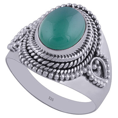 Green Onyx 925 Sterling Silver Ring - R3402381-39