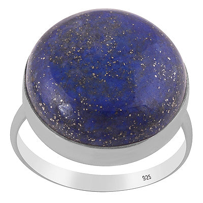 Gorgeous Alluring Gemstone Lapis Round Shape 925 Sterling Solid Silver Ring - R3402404-46
