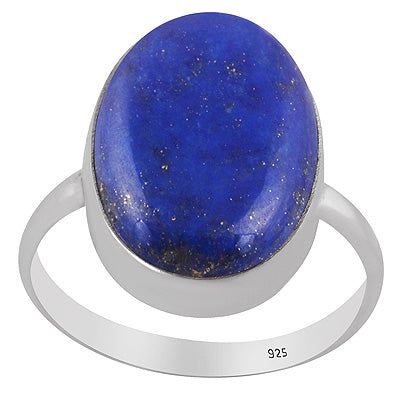 Gorgeous Alluring Gemstone Lapis Oval Shape 925 Sterling Solid Silver Ring - R3402404-54
