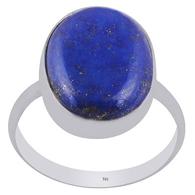 Gorgeous Alluring Gemstone Lapis Oval Shape 925 Sterling Solid Silver Ring - R3402404-69