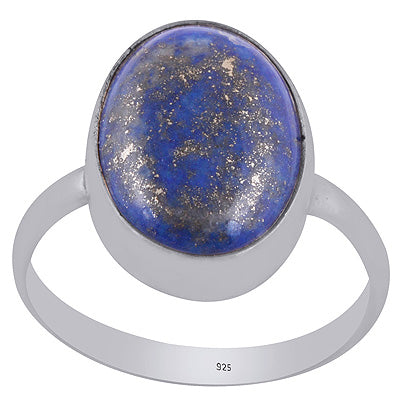 Gorgeous Alluring Gemstone Lapis Oval Shape 925 Sterling Solid Silver Ring - R3402404-70