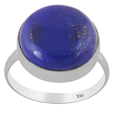 Gorgeous Alluring Gemstone Lapis Round Shape 925 Sterling Solid Silver Ring - R3402404-71
