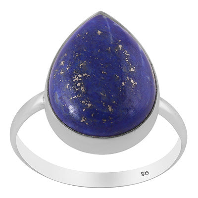Gorgeous Alluring Gemstone Lapis Pear Shape 925 Sterling Solid Silver Ring - R3402404-72