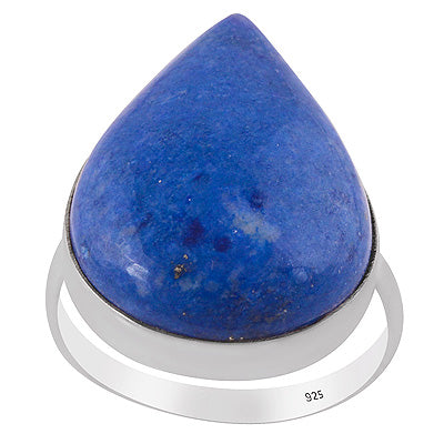Gorgeous Alluring Gemstone Lapis Pear Shape 925 Sterling Solid Silver Ring - R3402404-74