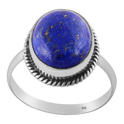Stunning Statement Lapis Oval Shape 925 Sterling Solid Silver Ring - R3402406-31