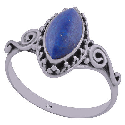 Gorgeous Rawa Work Around Lapis Marquise Shape 925 Sterling Solid Silver Ring - R3402433-32