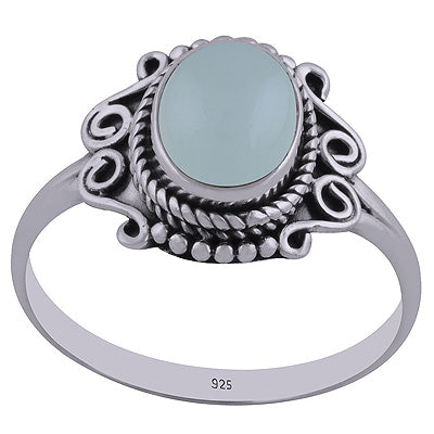 Aqua Chalcedony 925 Sterling Silver Ring - R3402439-100