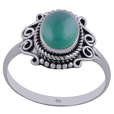 Green Onyx 925 Sterling Silver Ring - R3402439-38