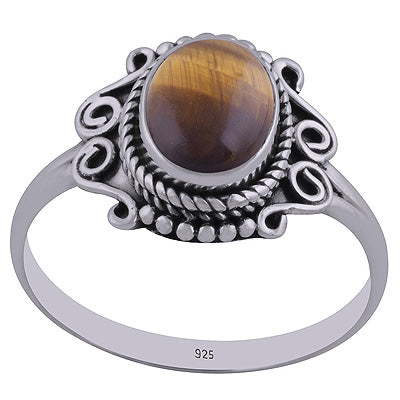 Tiger's Eye 925 Sterling Silver Ring - R3402439-41