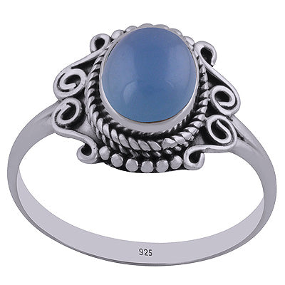 Blue Chalcedony 925 Sterling Silver Ring - R3402439-99