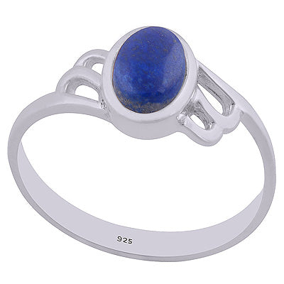 Gorgeous Cut Work Around Lapis Oval Shape 925 Sterling Solid Silver Ring - R3402477-26