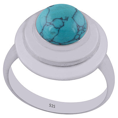 Turquoise 925 Sterling Silver Ring - R3402490-9