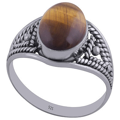Tiger's Eye 925 Sterling Silver Ring - R3402498-21