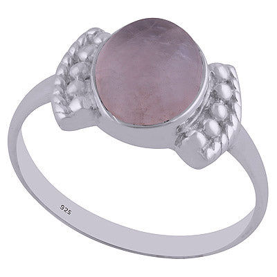 Rose Quartz 925 Sterling Silver Ring - R3402506-36