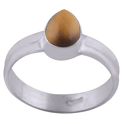 Tiger's Eye 925 Sterling Silver Ring - R3402512-77