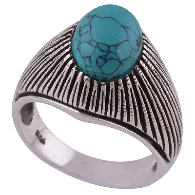 Turquoise 925 Sterling Silver Ring - R3402517-7