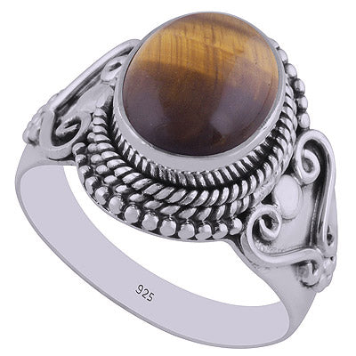 Tiger's Eye 925 Sterling Silver Ring - R3402535-34