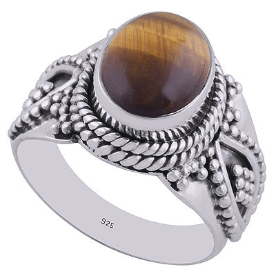 Tiger's Eye 925 Sterling Silver Ring - R3402536-36