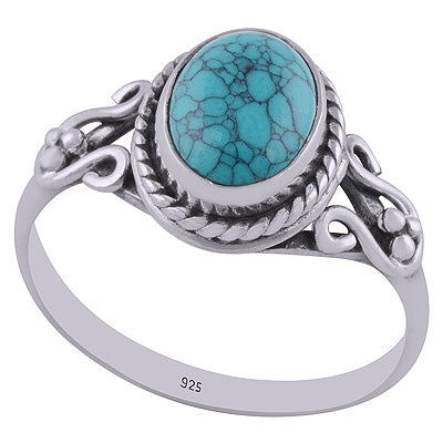 Turquoise 925 Sterling Silver Ring - R3402574-12