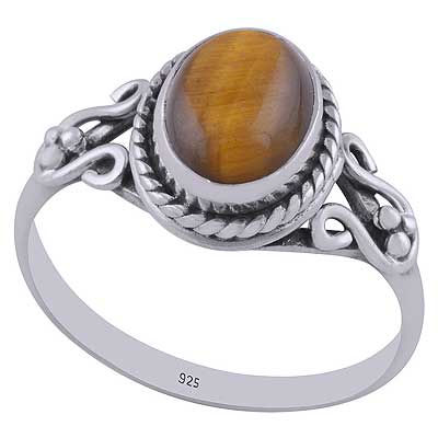 Tiger's Eye 925 Sterling Silver Ring - R3402574-40