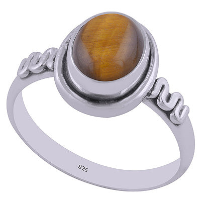 Tiger's Eye 925 Sterling Silver Ring - R3402575-38